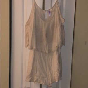 Cream off the shoulder romper